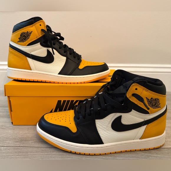 Men\'s Air Jordan 1 Retro High OG Taxi 555088-711 Taxi Black Sail Size 12 Used main image 8